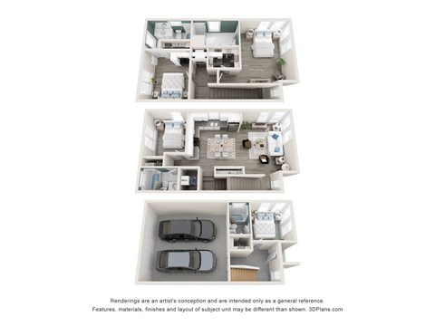 Floor plan for 4 beds, 4.5 baths, 2157 sqft